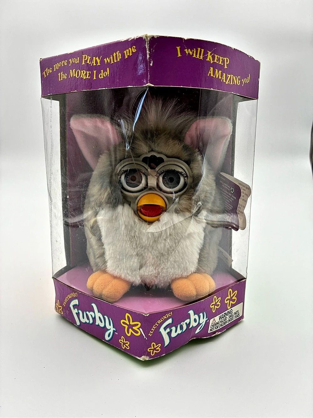 1998 Original Furby Tiger Electronics Model 70-800 Gray White Sealed NIB